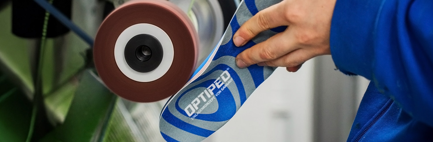 Schleifen einer OPTIPED Einlage